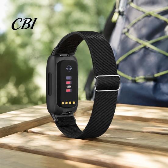 Breathable Nylon Sport Band Elastic Watch Bands for Fitbit Inspire 3, Adjustable Skin Friendly Strap Woven Sports Wristband Replacement Women Men