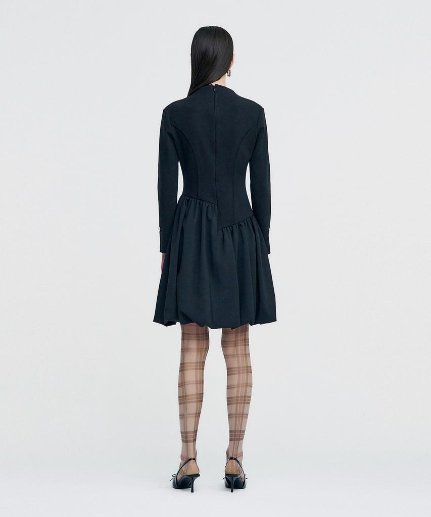 Kimjisu Raw Edge Balloon Dress _ Black