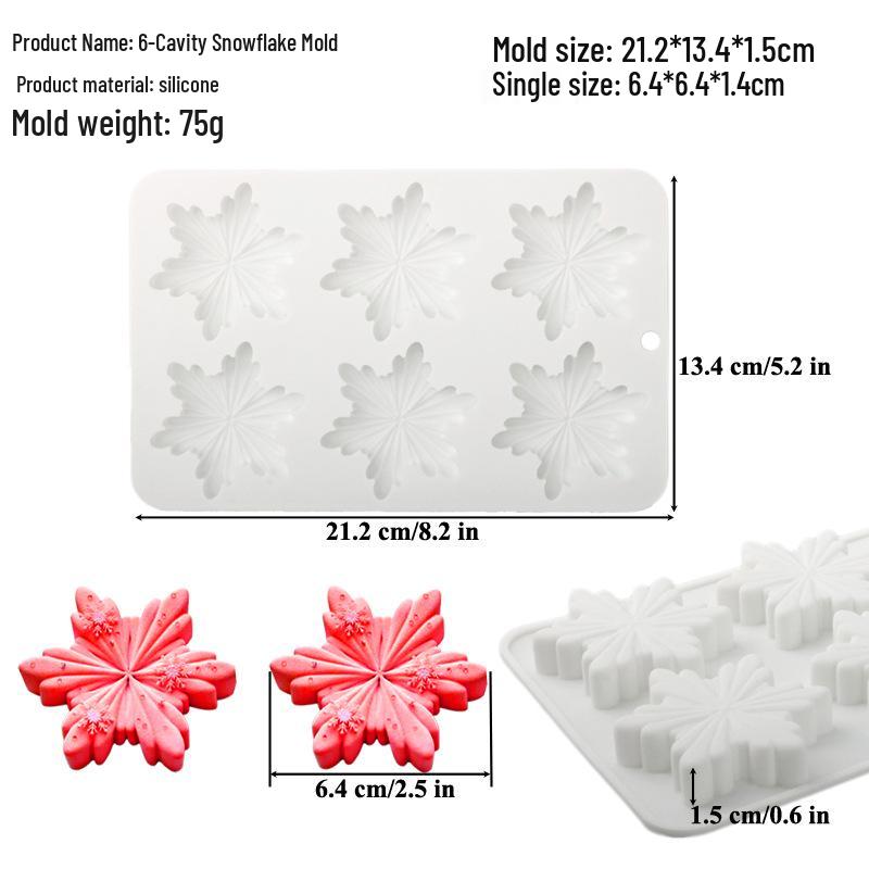 Shenhong Christmas Silicone Mold: 6-Cavity Tree & Santa Decorations for Mousse Cake and Chocolate Baking