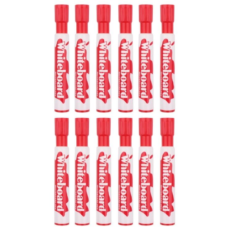 

12Pcs Erasable Whiteboard Marker Pen Water Based Inks Quick Dry Black Red OR Blue for Office Whiteboard Glass Board красный