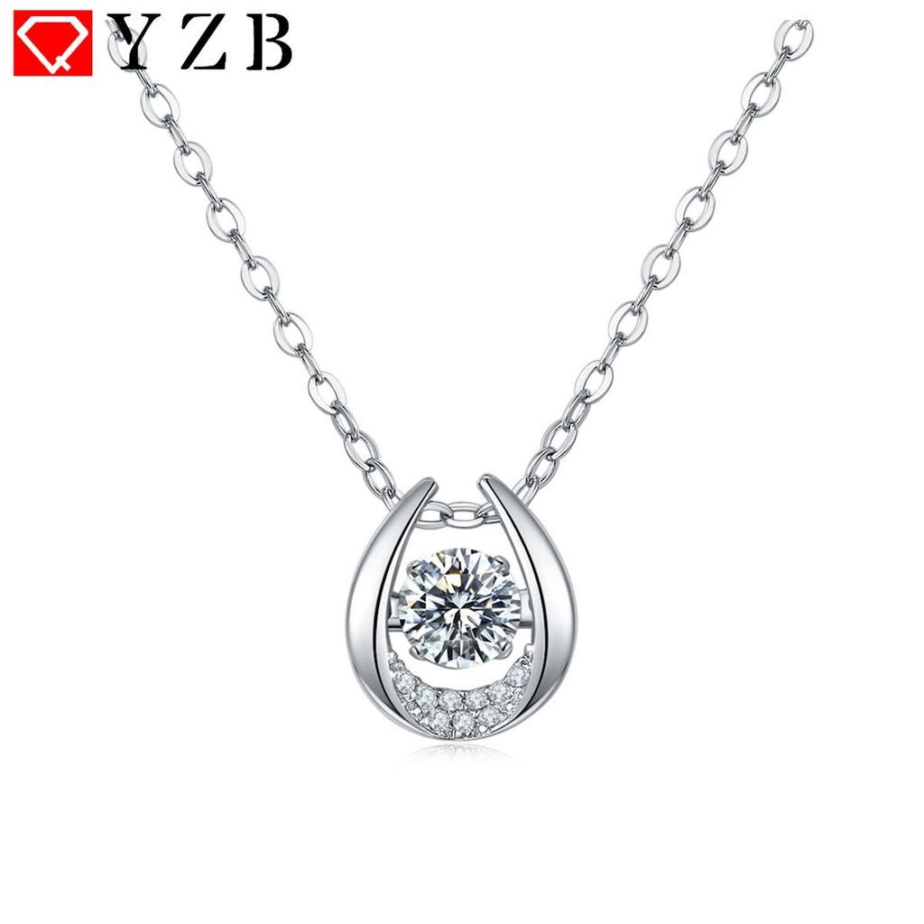 Color 0.5 Carat Moissanite Geometric Pendant 925 Sterling Silver O-chain Necklace Fine Classic Luxury Jewelry For Women