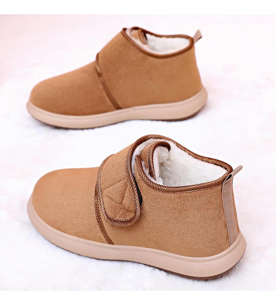 Women's Fleece-Lined Velcro Winter Boots - Warm, Thick Snow Boots for Home