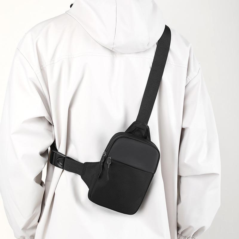 Men's Shoulder Crossbody Bag Mobile Phone Bag Chest Bag Waterproof Sling Pack Bag Lightweight and Simple Single Shoulder Bag