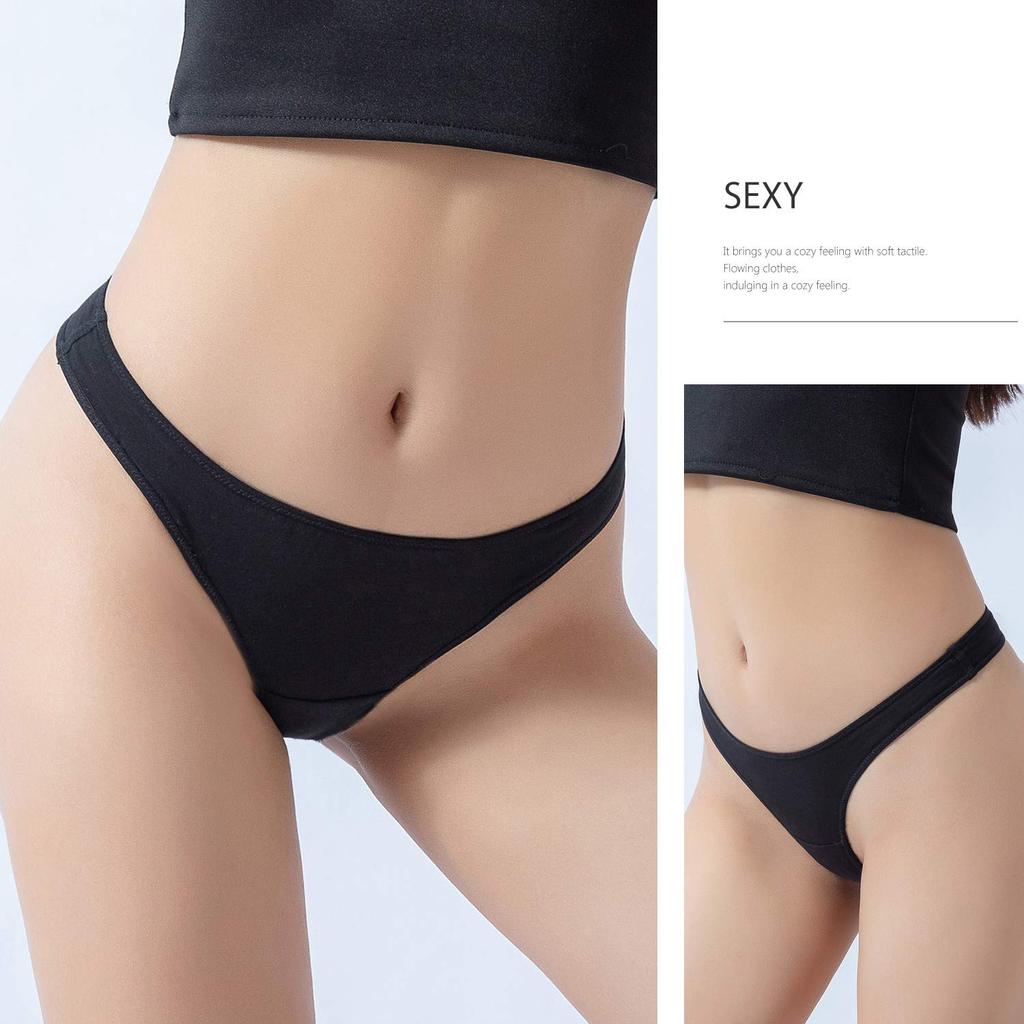 Filimohlls Comfortable and Breathable Underwear Women's T-Back Panties, Cotton, Sexy, Athletic, Butt-Lifting (4-Pack)