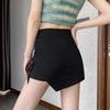 Summer Black Slimming Midi Bodycon Skirt for Women - Irregular High Waist with Drawstring, Anti-Exposure Design