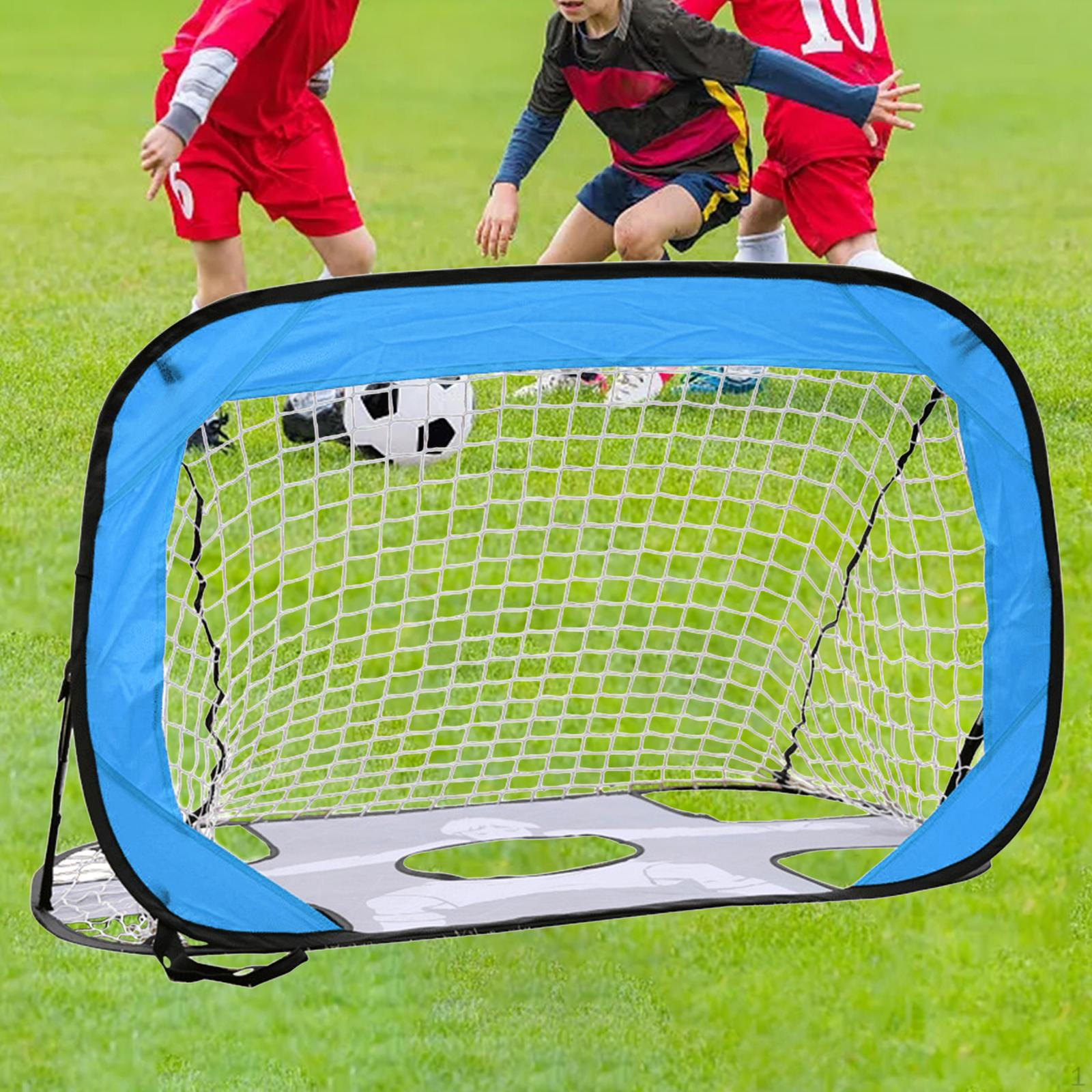 

Kids Soccer Goal Set Folding Versatile Football Net for Park Backyard Indoor синий