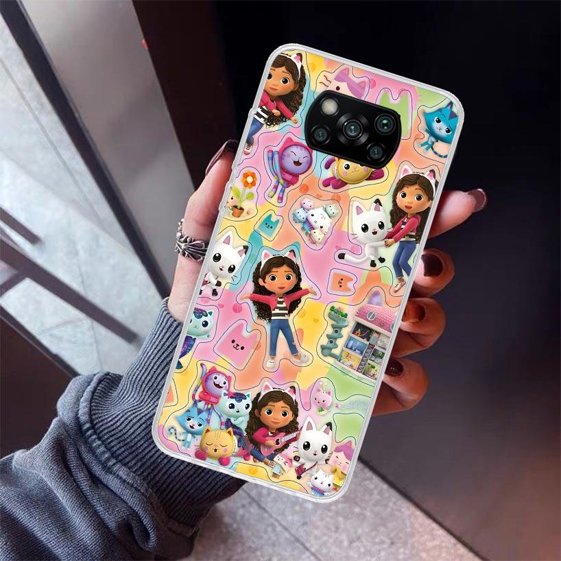 Cartoon Gabbys Dollhouse Phone Case For Xiaomi Poco X7 X6 X5 Pro F7 Ultra Redmi 15C 15 13 13C 12 12C 10 10A 10C 9 9A 9C 9T Shell