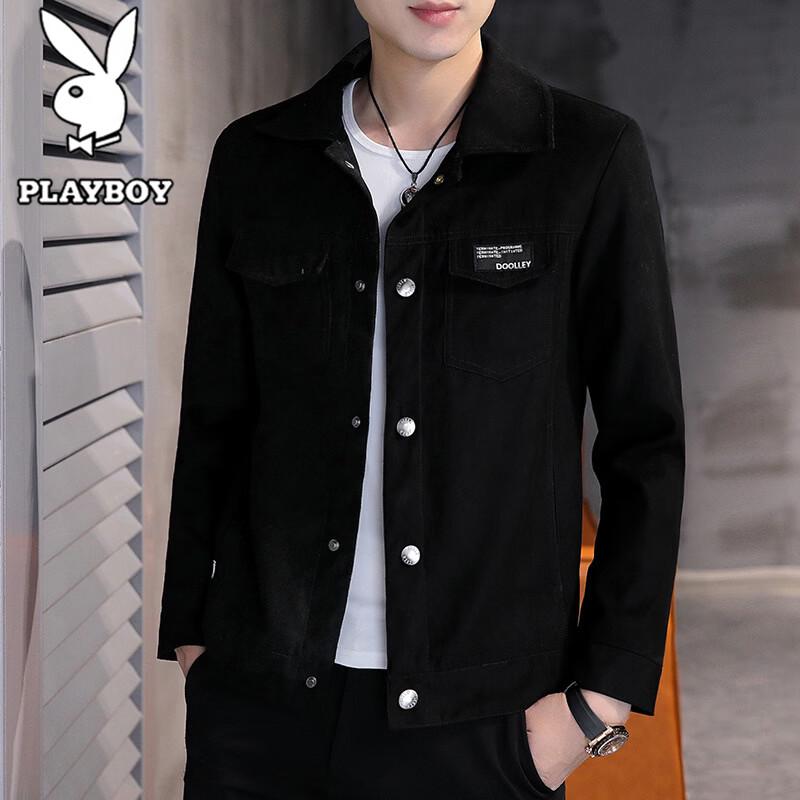 PLAYBOY Men's Casual Turn-Down Collar Workwear Jacket