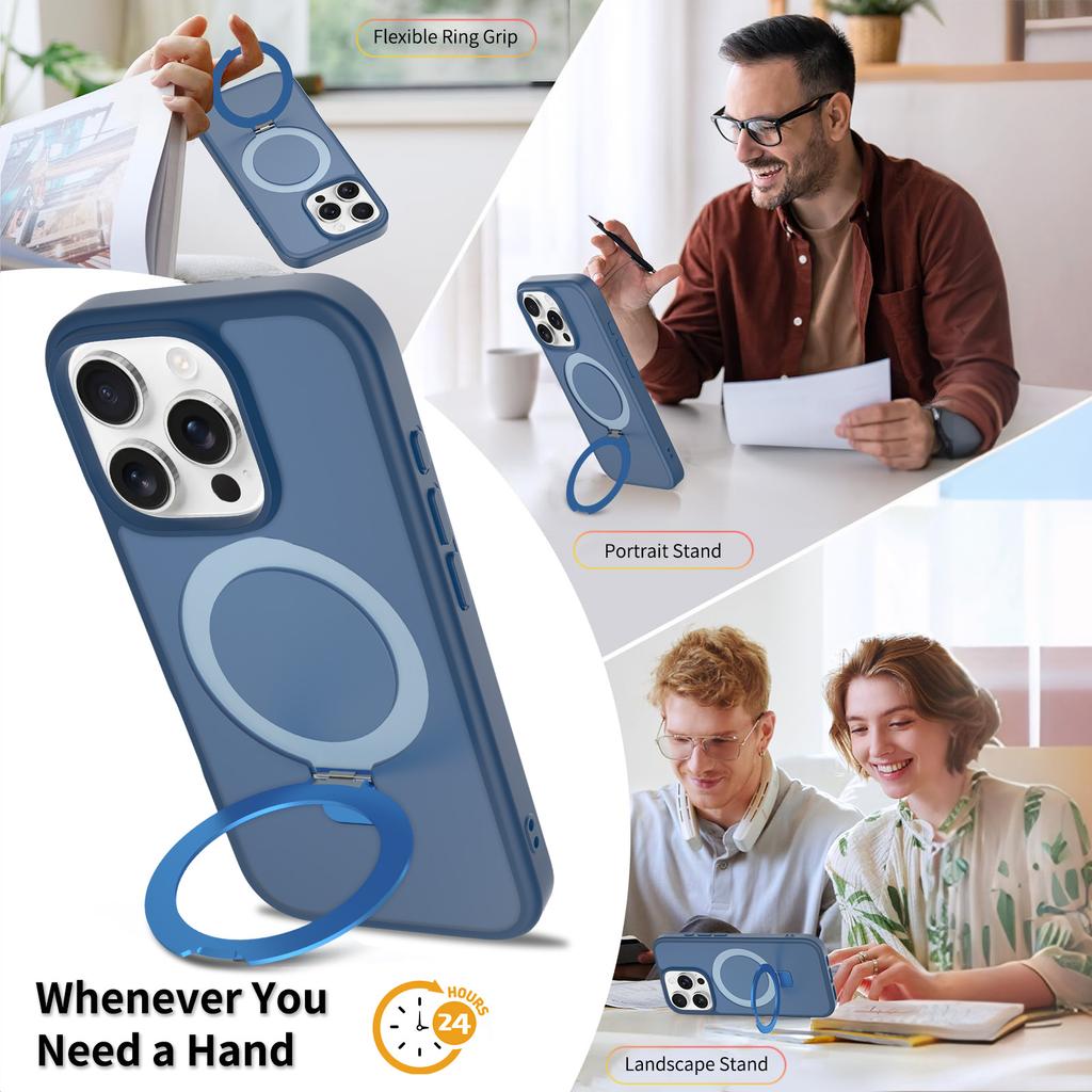 Magnetic Stand Holder Matte Phone Case for Magsafe Mag Safe Iphone Air 17 Pro 16 15 14 Plus 13 Pro Max 12 11 14Pro 13Pro 16Pro 15Pro Stand Phone Cover
