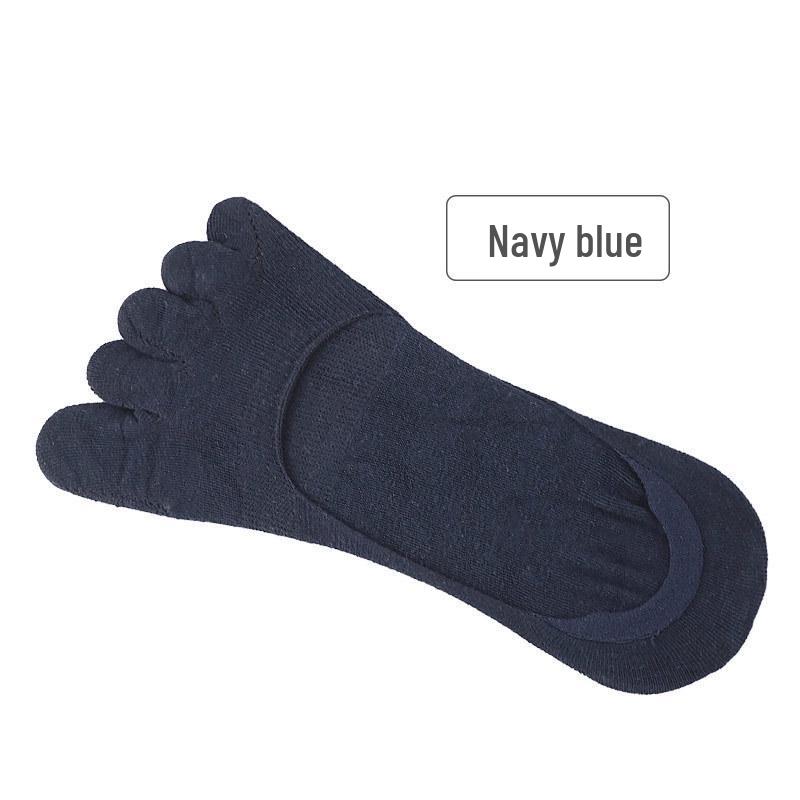 2023 Five-Toe Invisible Boat Socks - Deodorizing, Solid Color, Dry Comfort