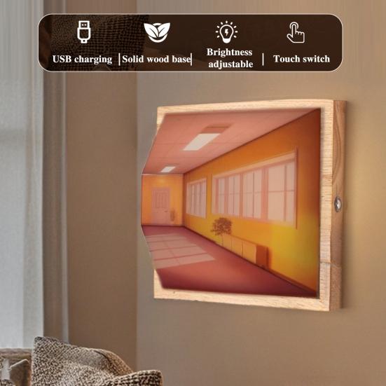 Naked Eye 3D Vision Night Light LED Illusion Atmosphere Light Classic Art