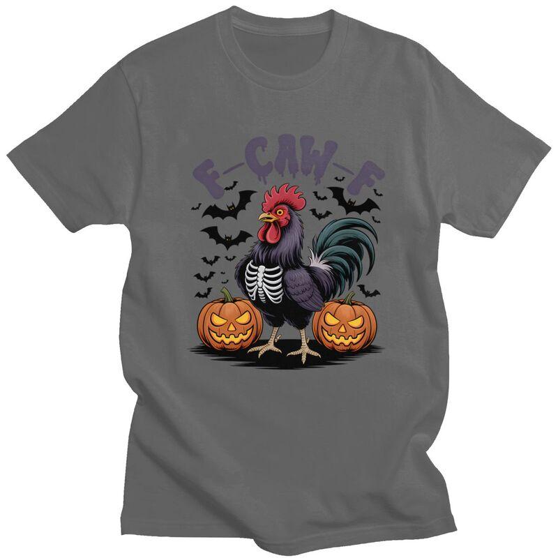 Male FCawF Humor Crow Funny Gothic Chicken T Shirts Round Neck Short Sleeve 100 Cotton TShirt Casual Streetwear Clothing