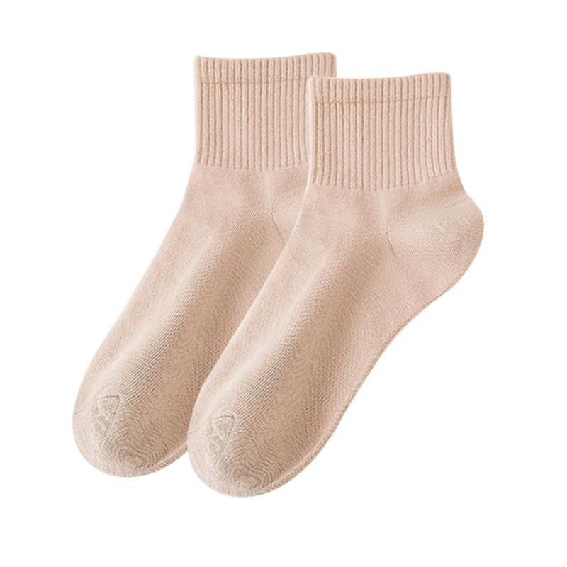 Pure Cotton Women's Mid-calf Socks for Autumn and Winter, All-cotton Boneless Sweat-absorbing Sports Cotton Socks for Women In Autumn