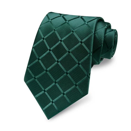 Men Tie Geometric Plaid Pattern Pure Color Design Smooth Texture Dress Tie Business Office Formal Necktie