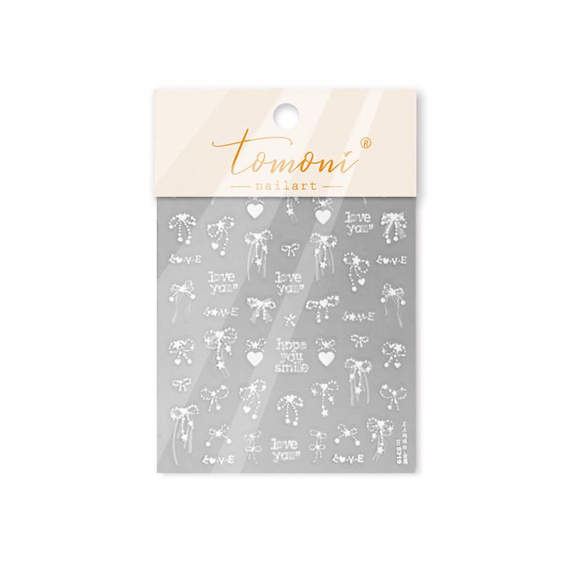 Tomoni Dreamy Solid Color Ultra-Thin Metal Nail Stickers with Star and Butterfly Designs