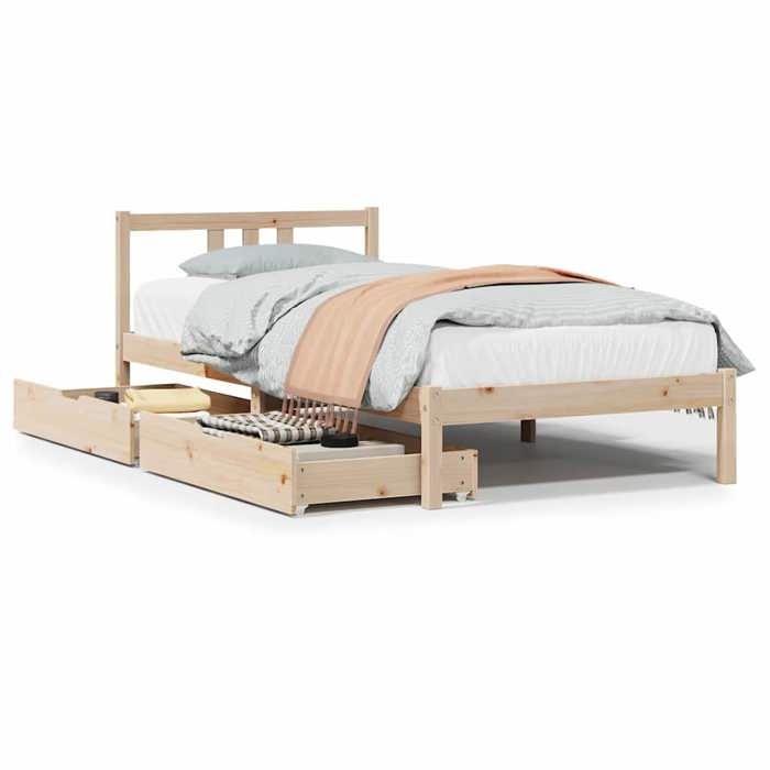 VidaXL Bed Frames Without Mattress 90x190 Cm Solid Pine Wood 3301622