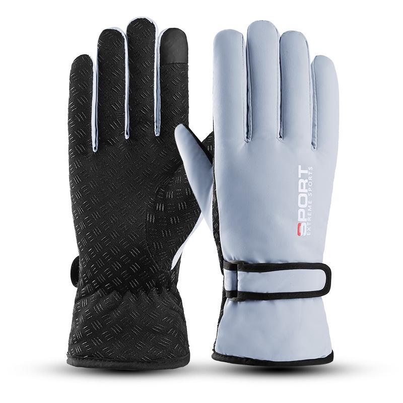 Winter Outdoor Cycling Gloves for Women Plus Velvet Thickened Warm Waterproof Windproof Touch Screen Ski Sports Gloves