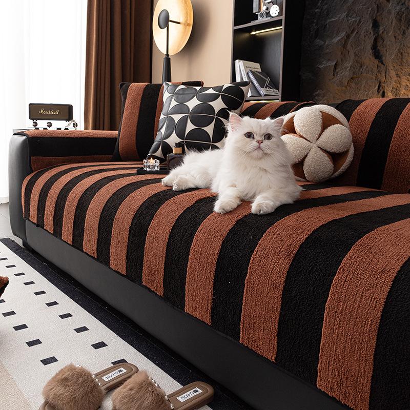 

Shu Cotton Lint Sofa Cushion Winter Thickened Universal Sofa Cover Cover Non-Slip And Anti-Cat Scratch Light Luxury 70*70cm