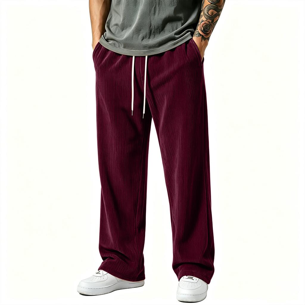 Men's Corduroy Pants Loose Fit Wide Leg Casual Comfortable for Everyday Wear