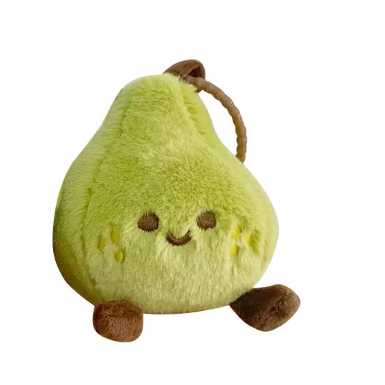 Wish Come True Pear Plush Keychain Cute Soft Stuffed Fruit Pendant for Bags Backpacks Adorable Lucky Phone Charm Gift for Girls