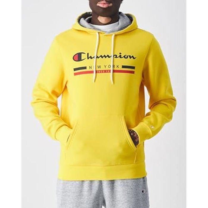 Sweatshirt à Capuche - CHAMPION - Legacy Graphic - Jaune - Manches Longues - Col Capuche