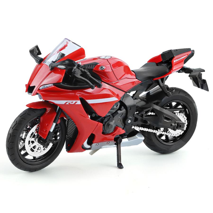 1/12 YAMAHA YZF-R1 Alloy Racing Motorcycle Model Diecast Street Sports Motorcycle Model Simulation Sound Light Kids Toys Gift