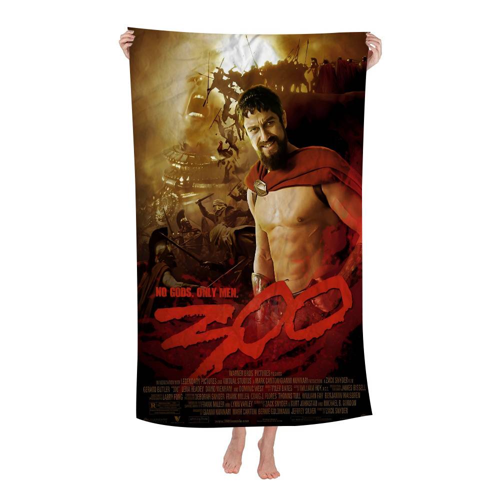 

300 Spartans Warrior Microfiber Blanket Quick Drying Beach Towels Oversized Printing Super Absorbent Pool Towel Blanket W40*H60(CM)