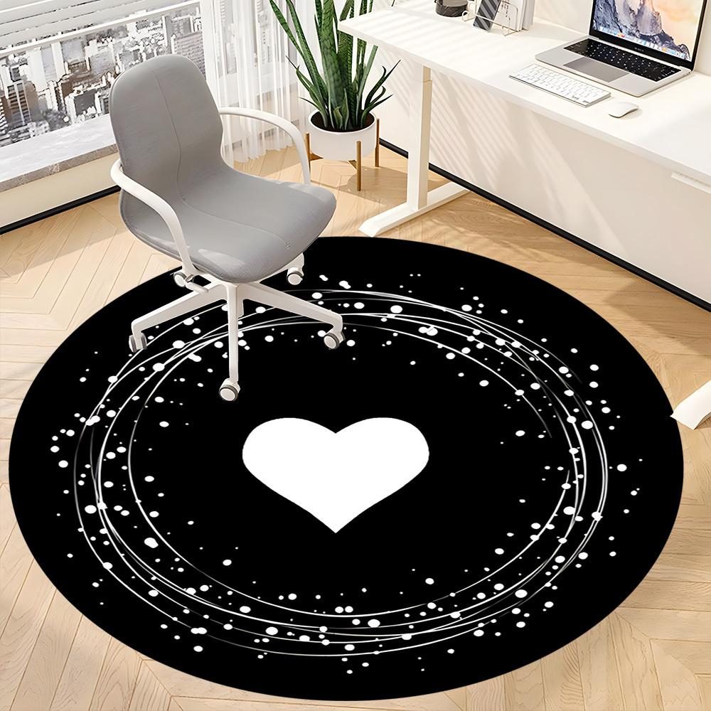 1PC Love Sparkle Office Round Area Rug,  Mat Suitable ForOffice, Under Office Chairs Bedroom Living Room Home Decor, Room Deco