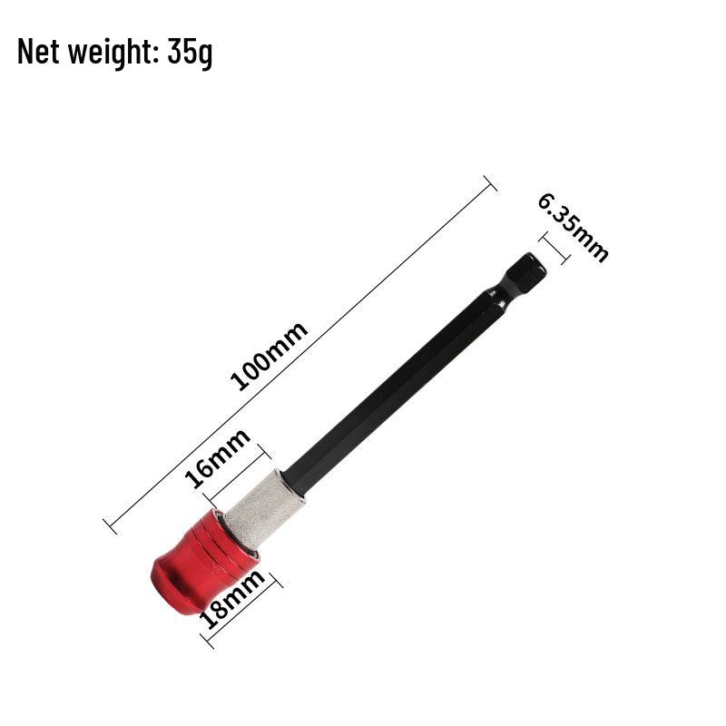 Red Hex Shank 300mm Quick-Release Self-Locking Screwdriver Bit Extension Rod