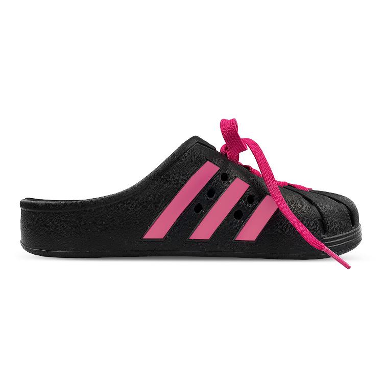 Adidas Adilette Abrasion Resistant Slip Resistant Closed Toe Slippers Unisex Black Pink GZ5886(Team47-)
