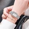 Ladies Watch Rhinestone Small Square Surface Glossy Quartz Watch Casual Simple Full Diamond Temperament Watch Women