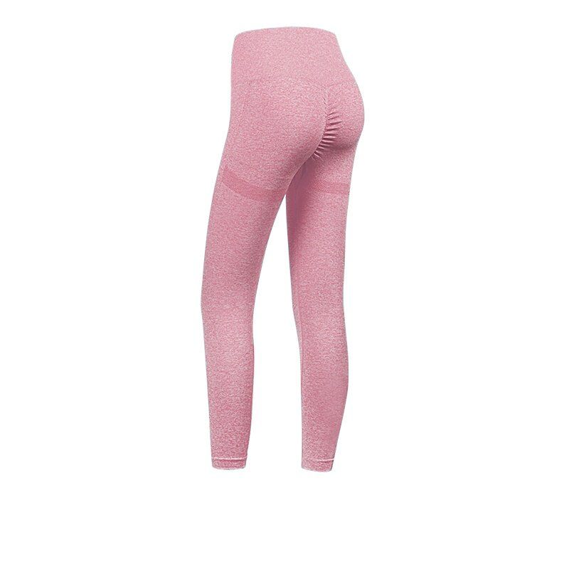 

in Europe and America Sexy Internet Celebrity Peach Hip Yoga Pants Women s Seamless Exercise Workout Pants Hip-Showing Hipp Lifting Pants Leggings Pink M