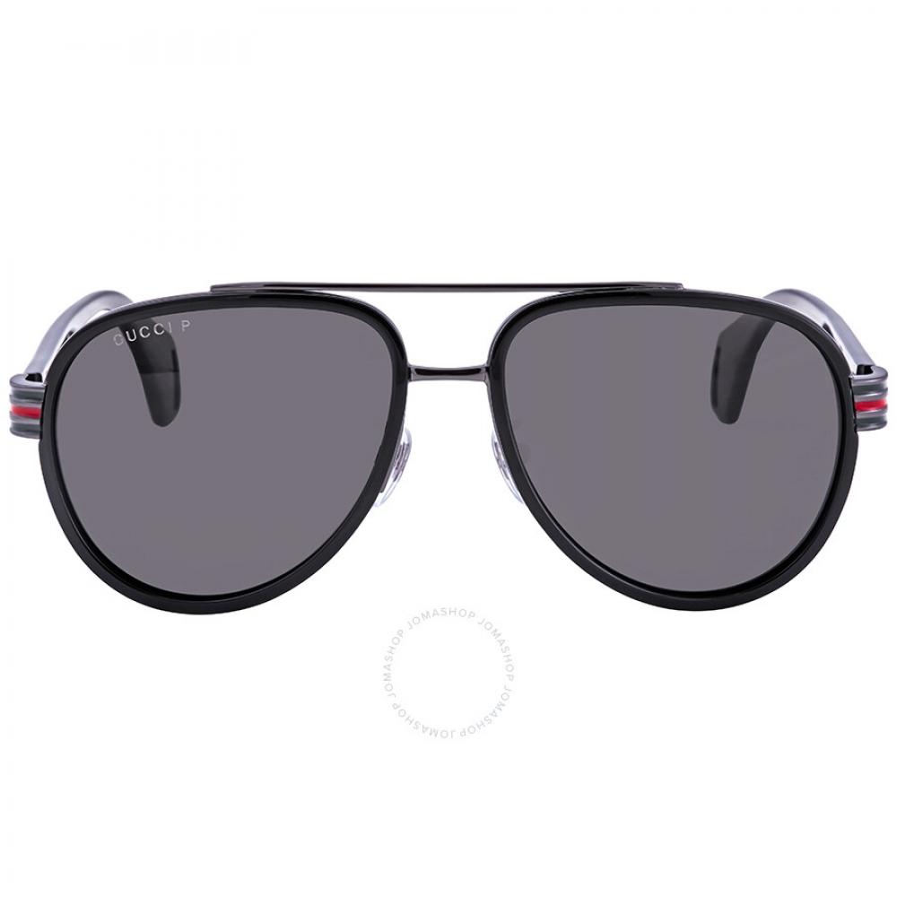 

Gucci Polarized Grey Pilot Men s Sunglasses GG0447S 001 58