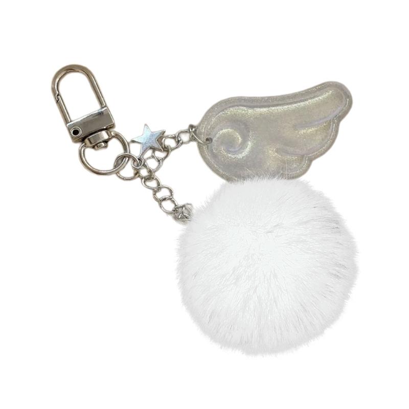 Cute Angel Star Keychain Key Accessory Practical Key Holder Cartoon Key Jewelry Alloy Texture Suitable for Woman Girls