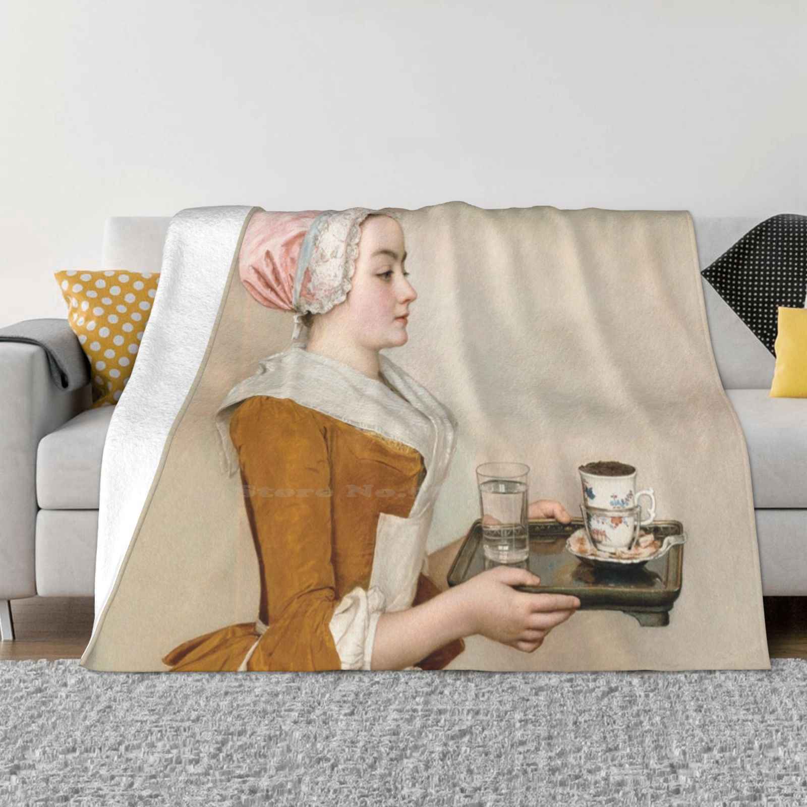 

Jean-Etienne Liotard-The Chocolate Girl Fashion Soft Warm Flannel Blanket Classic Symbolism Elegant Melancholic Art Trend 2023 30x40in