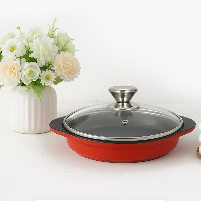 FAGOR Red Classic Cast Iron Enamel Flat Pan