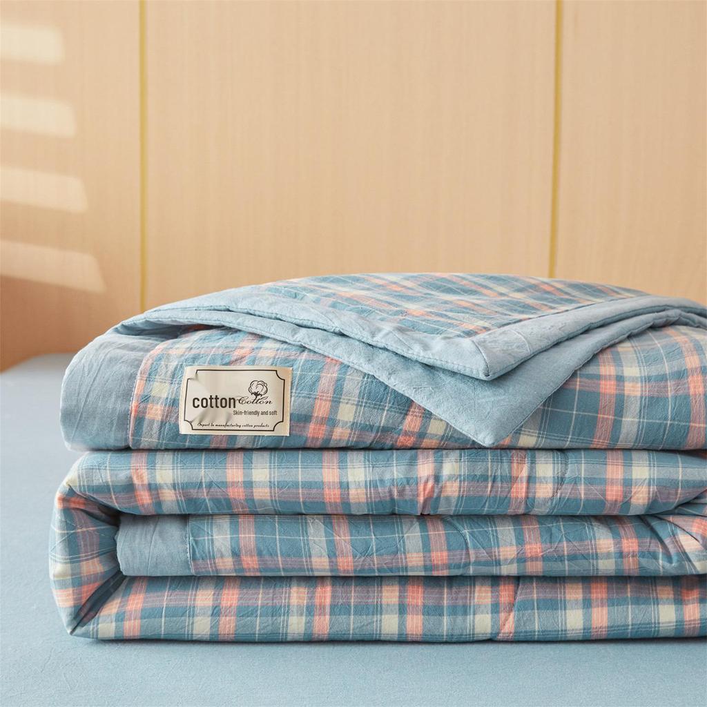 Muji-style Pure Cotton Summer Quilt – All-Cotton, Machine Washable Air Conditioning Quilt for Dorms