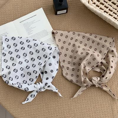 Headscarf Summer Women's Pastoral Spring and Summer New Multi-purpose Polka Dot Triangle Scarf Scarf Women's Scarf Stacked Headscarf Headband