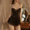 Sexy Suspender Lace Temptation Nylon Mesh Thin Perspective Hot Hollow Nightdress