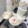 Floral Bow Soft Sole Baby Shoes: Warm Foot Protection for 3-12 Months