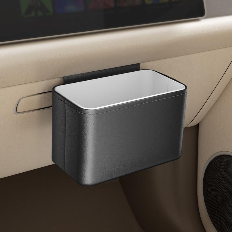 Car Trash Can For Pessenger Seat Leather PP Auto Mini Garbage Bin and Organizer Clean and Tidy Interiors
