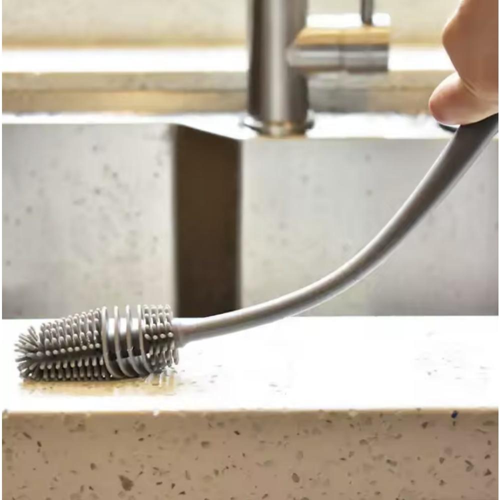 Silicone Cup Brush Cup Washing No Deadend Long Handled Silicone Cleaning Brush Household Multifunctional Cleaning Tools