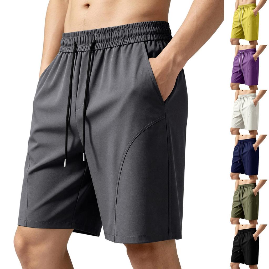 Men Athletic Shorts with Elastic Waistband Drawstring Pockets Lightweight Quick Dry Breathable Fabric for Sports Training Running Gym