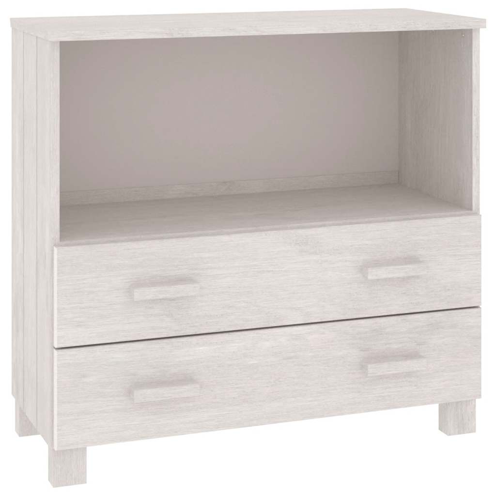 Vidaxl Szafka Hamar, Biała, 85X35X80 Cm, Lite Drewno Sosnowe