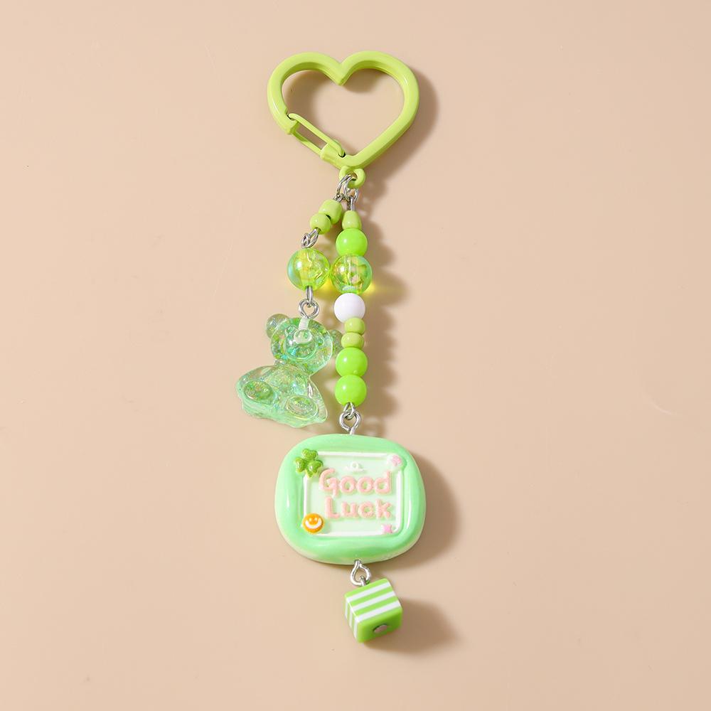 Cute Resin Star Love Heart Key Chain Women Girls 3D Bear Key Ring Pendants for Handbag Charms DIY Kid's Jewelry Gift