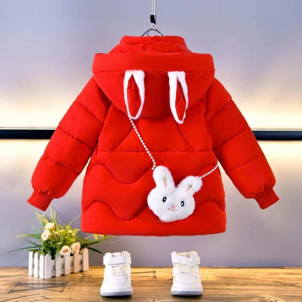 Girls' Cotton-padded Jacket, No-wash, Fleece and Thickened Cotton-padded Jacket, Cute and Warm Coat for Children