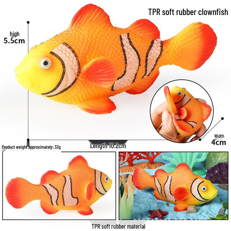 Soft Rubber Marine Animal Stress Relief Toys: Pufferfish, Octopus, Crab, Dunkleosteus Squeeze Models