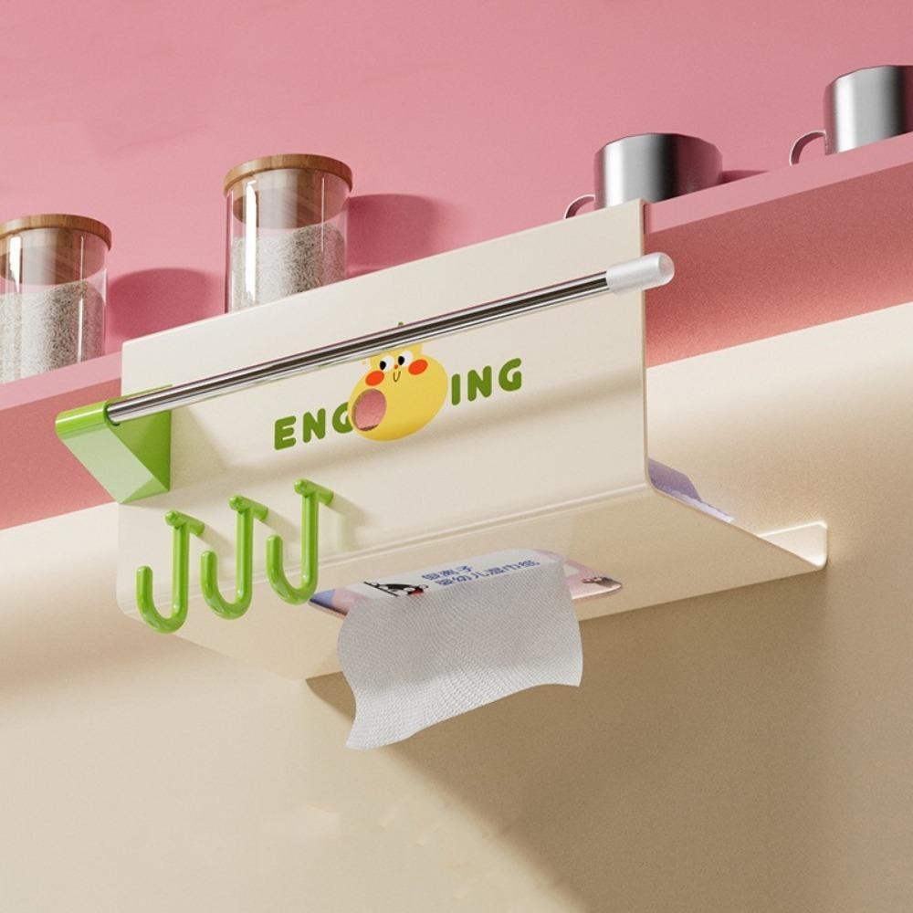 Large Capacity Upside-Down Paper Towel Rack Plastic Cling Film Holder Face Towel Holder Kitchen