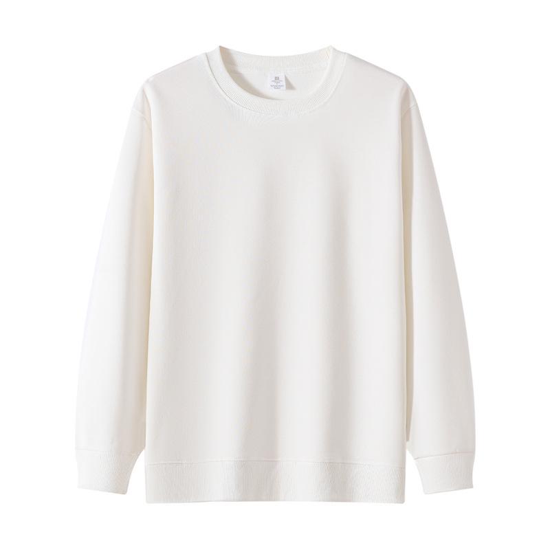 

Унисекс свитшот с круглым вырезом в корейском стиле: Повседневный, Классический, Минималистичный, Свободного кроя. XL белый