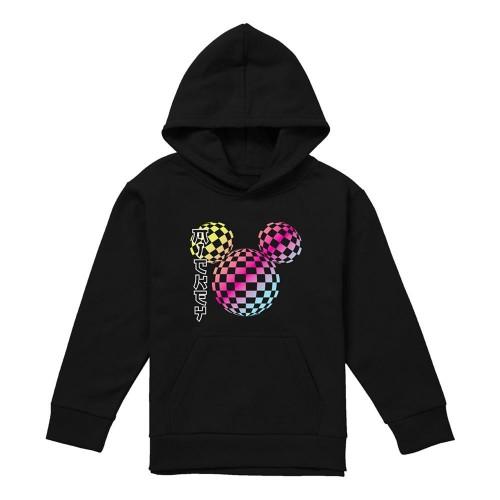 Mickey Mouse Childrens/Kids Checkerboard Gradient Head Heather Pullover Hoodie